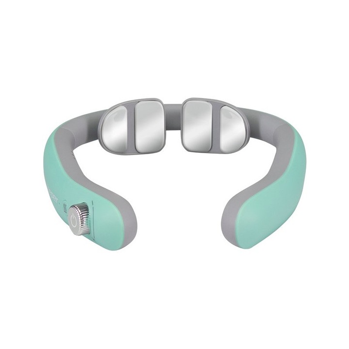 Dispozitiv de masaj cervical, aparat gat, cu incalzire, 6 moduri de masaj, Beper, P302MAS100