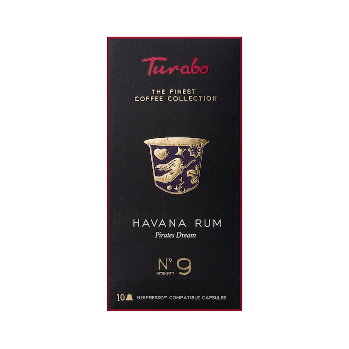 Capsule cafea, TURABO, Havana Rum, 10 capsule compatibile Nespresso, 54gr