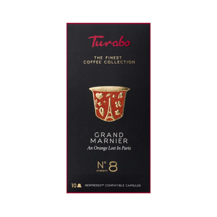 Capsule cafea, TURABO, Grand Marnier, 10 capsule compatibile Nespresso, 54gr
