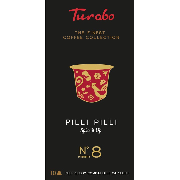 Capsule cafea, TURABO, Spicy Pilli Pilli , 10 capsule compatibile Nespresso, 54gr