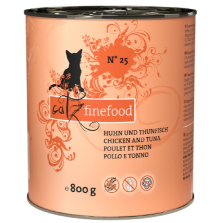 Hrana umeda pentru pisici, Pui si ton, Conserva 800g