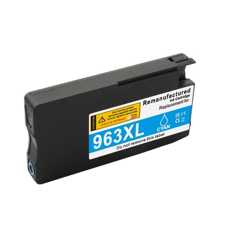 Cartus inkjet TIN, model compatibil cu HP 3JA23AE / 3JA27AE, cyan, 1600 pagini