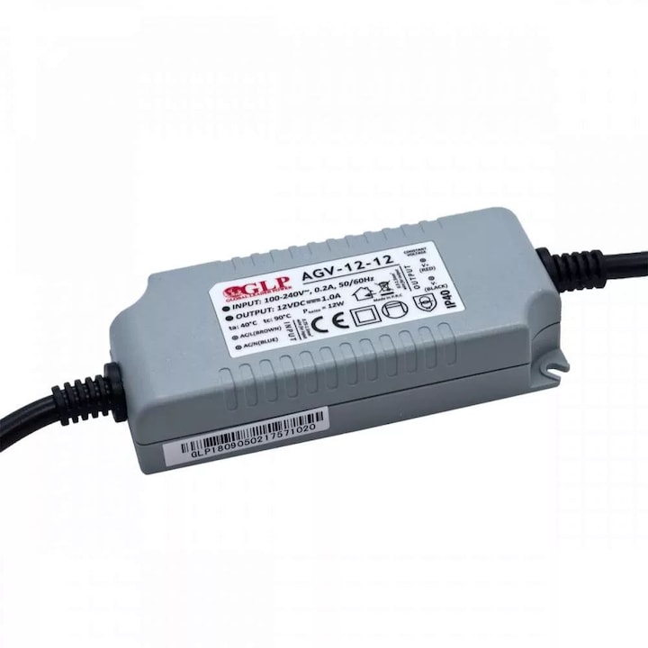 Захранване GLP, 12W, 12V, 1A, IP40, Многоцветен