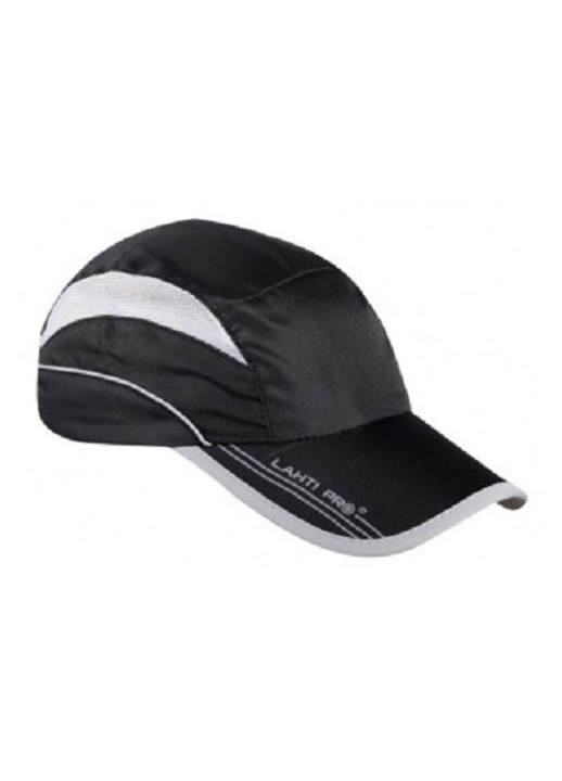 Sapca sport cu ventilatie, negru cu dunga alba , universala reglabila , poliester