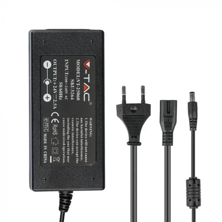 LED szalag tápegység, 60W, 24V, 2,5A, IP44, műanyag