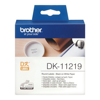 Banda de etichete Brother DK11219, 12mm diametru, 1200 et./rola Banda de etichete Brother DK11219, 12mm diametru, 1200 et./rola