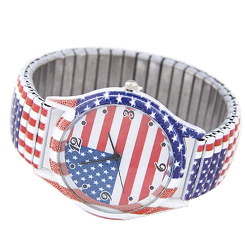 Ceas ZZV cu curea metalica elastica si design steagul SUA