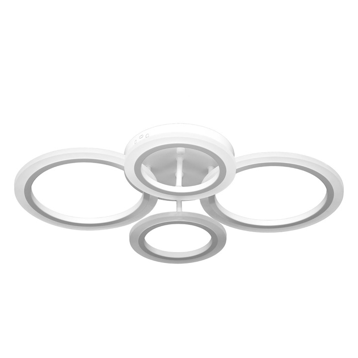 LED полилей RFAN, модел K001/2+2, с дистанционно управление, 3 вида светлина, регулируем интензитет, 84W, бял