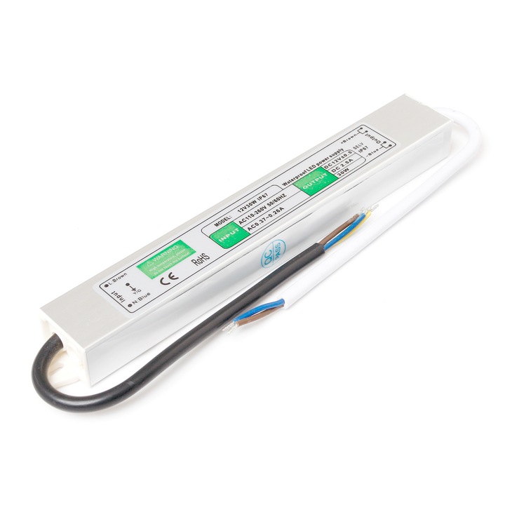 Koloreno moduláris tápegység, 30W, 12 V, 2,5a, IP67, többszínű