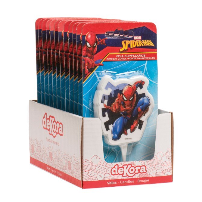 Bougie d'anniversaire Spiderman (x8)