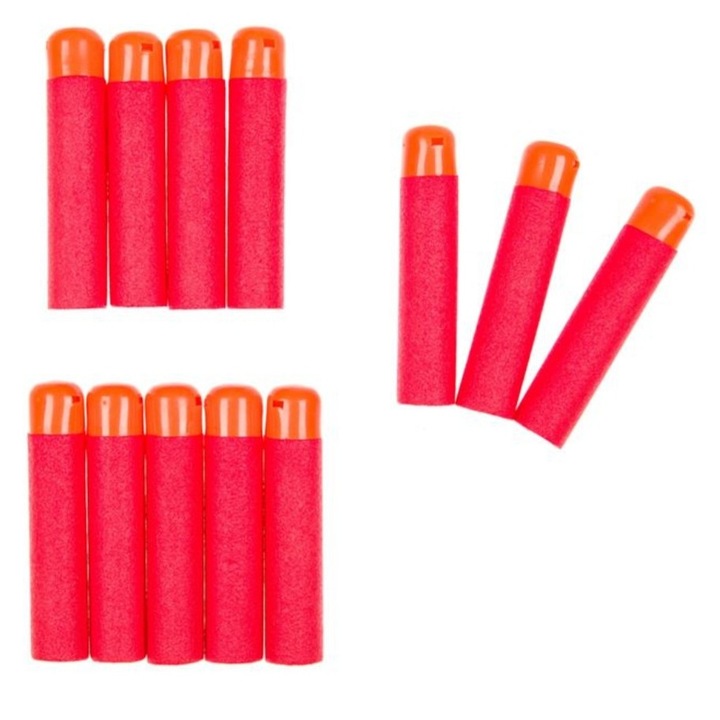 Set gloante de rezerva, spuma, 12 buc, rosu/portcaliu, 9 cm