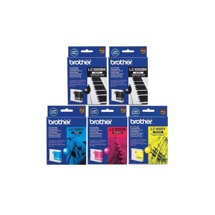 Brother tintapatronkészlet 2x LC1000BK fekete, 1x LC1000C cián, 1x LC1000M bíbor, 1x LC1000Y sárga, 2200 oldal