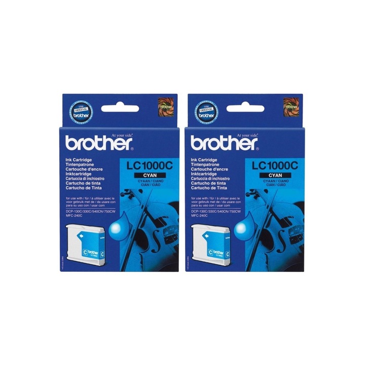Brother tintapatronkészlet 2x LC1000C ciánkék, 800 oldal