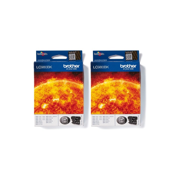 Brother tintapatron készlet 2x LC980BK fekete 600 oldal