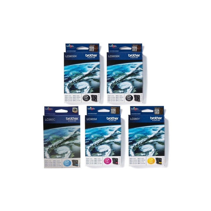 Brother tintapatronkészlet 2x LC985BK fekete, 1x LC985C cián, 1x LC985M bíbor, 1x LC985Y sárga, 1380 oldal