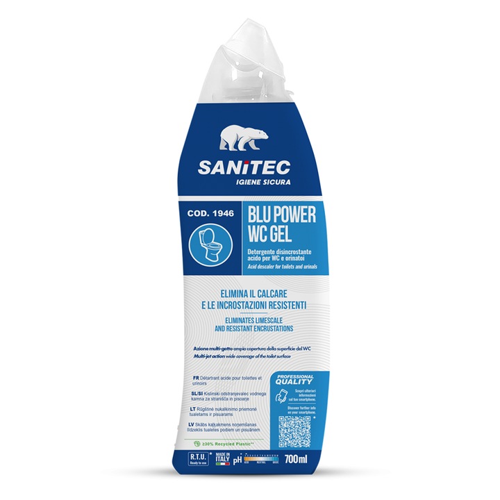 Detergent gel anticalcar WC, Sanitec, 700ml