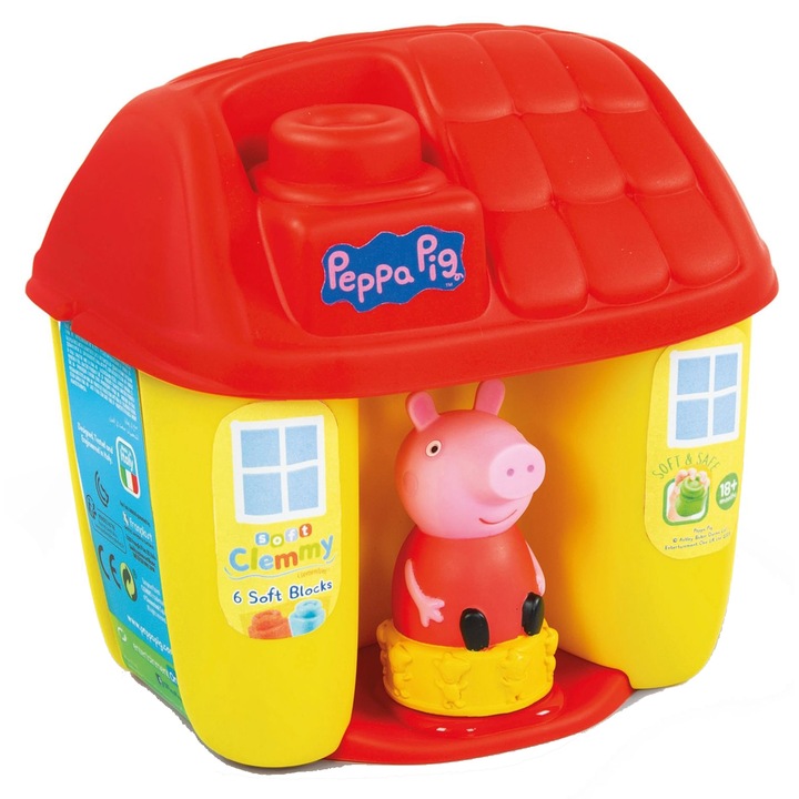Комплект Soft Clemmy - Casuta Peppa Pig, 6 кубчета