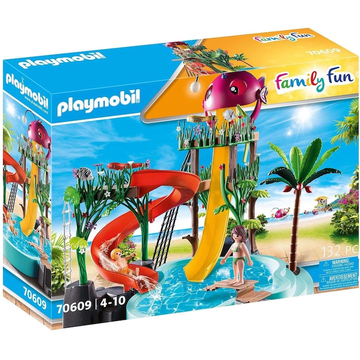 Playmobil Family Fun - Tropical Water Park, Parc acvatic cu tobogane