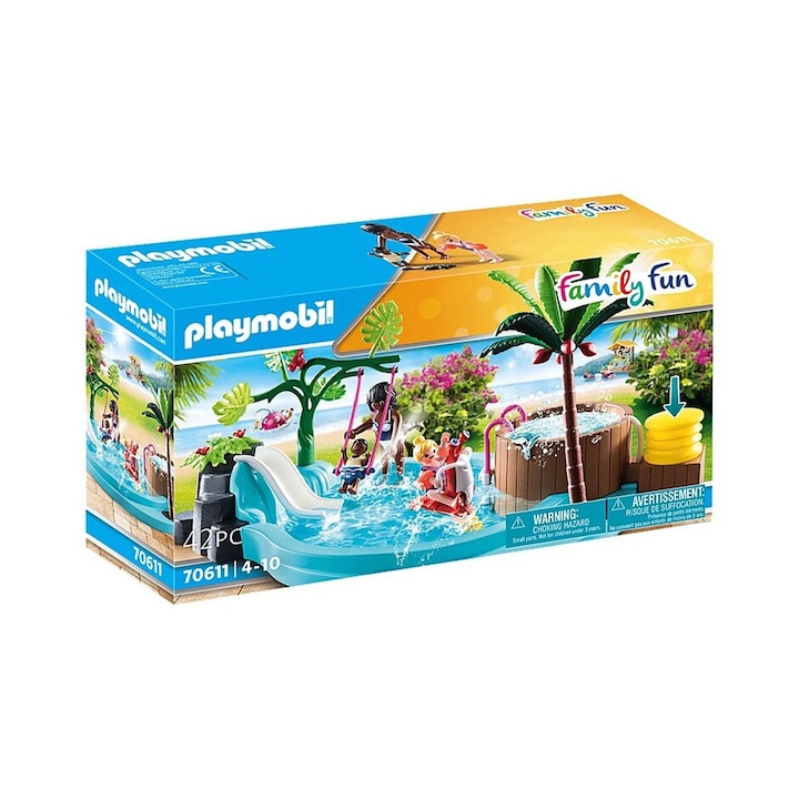Playmobil Family Fun - Tropical Water Park, Piscina de copii cu tobogan