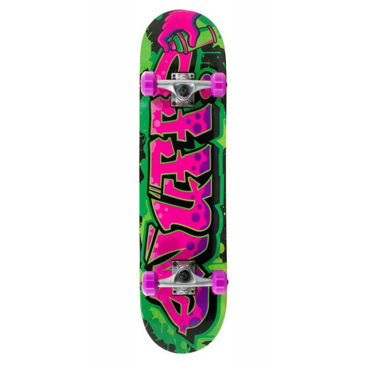 Skateboard, Enuff, Mini Graffiti, Artar/Aluminiu, 75x18.4 cm, Roz/Verde