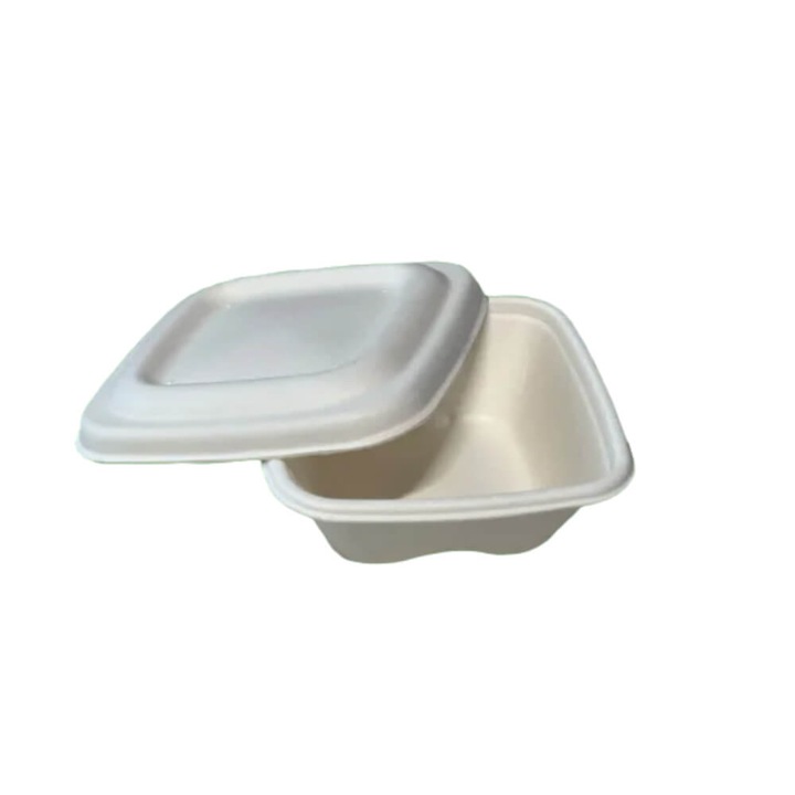 Set 50 Sosiere Biodegradabile, 70 ml, Capac Detasabil, Trestie de Zahar