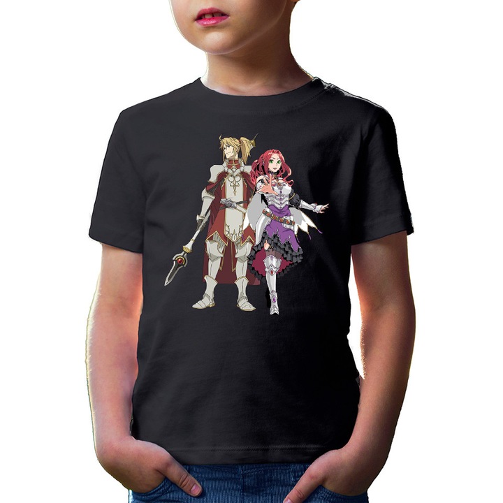 Tricou copii Rising of the Shield Hero Malty Motoyasu Magic Wizard Medieval, Negru