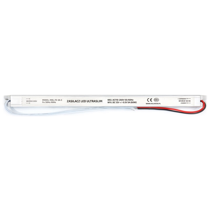 Sursa de alimentare Koloreno Ultra Slim, 12V, 60W, 5A, IP20, Multicolor