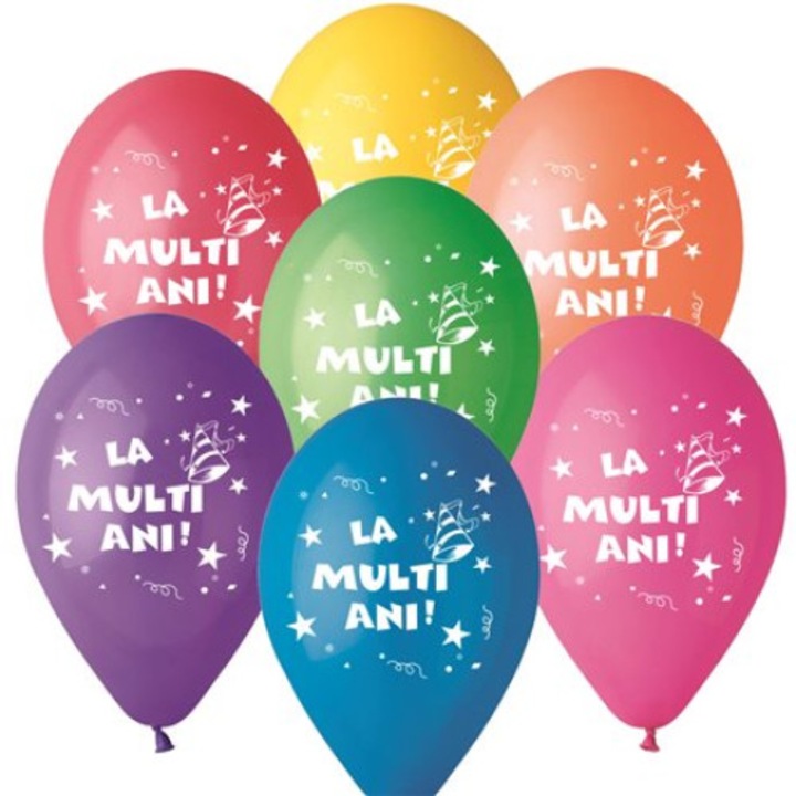 Set 100 baloane multicolore La Multi Ani, latex, 30 cm