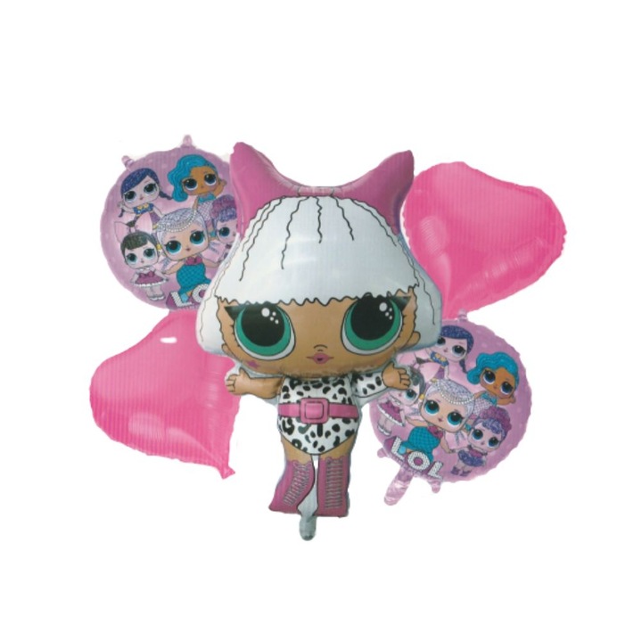 Комплект балони LOL, 70 x 50 cm, Розово, 5 броя