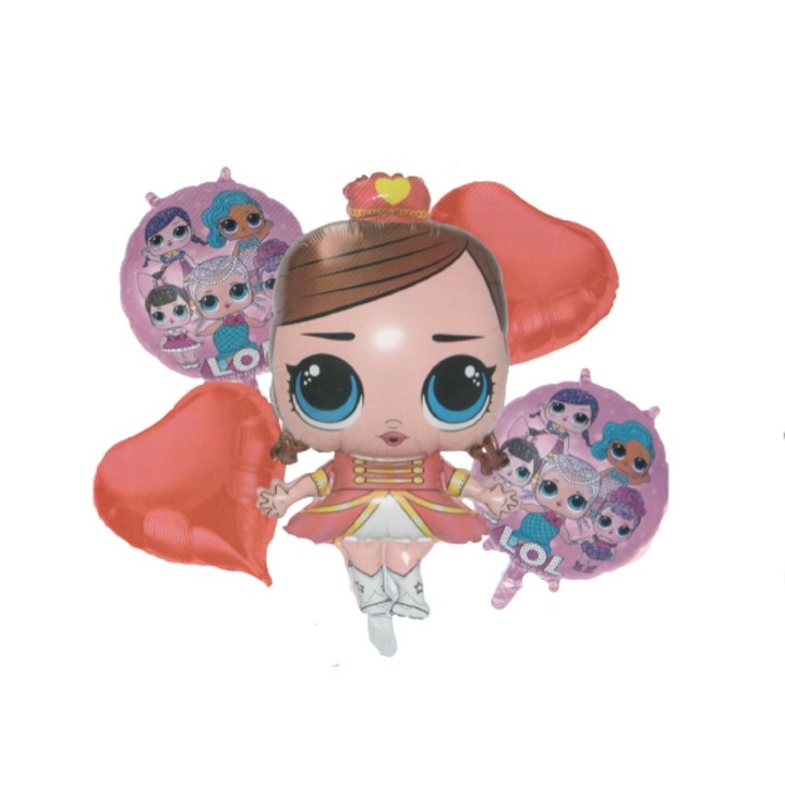 Комплект от 5 фолиеви балона LOL Happy Bitrhday, 70 x 50 см