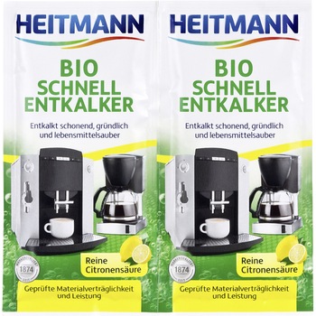 Bio decalcificator cu actiune rapida pentru aparate de uz casnic, Heitmann, 2x25 grame Bio decalcificator cu actiune rapida pentru aparate de uz casnic, Heitmann, 2x25 grame