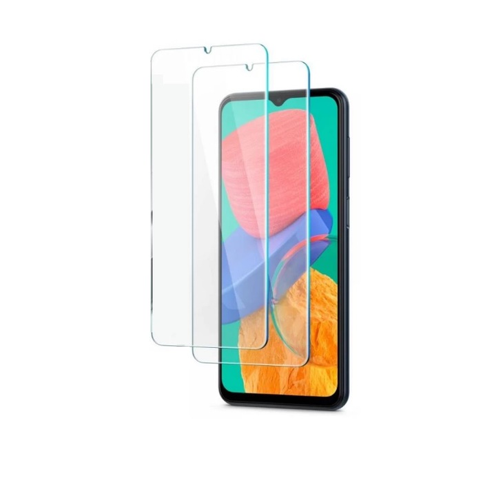 2 db átlátszó üvegfólia készlet: Tokbarát Spigen GLAStR SLIM kompatibilis a Samsung Galaxy M23 5G / M33 5G készülékkel
