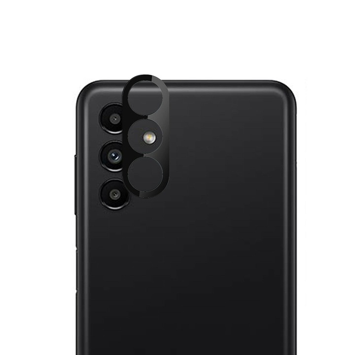 Folie de protectie Camera compatibila cu Samsung Galaxy A04s, Sticla Securizata FullHD Ultra Technology, Negru, OPTIM SOLUTION