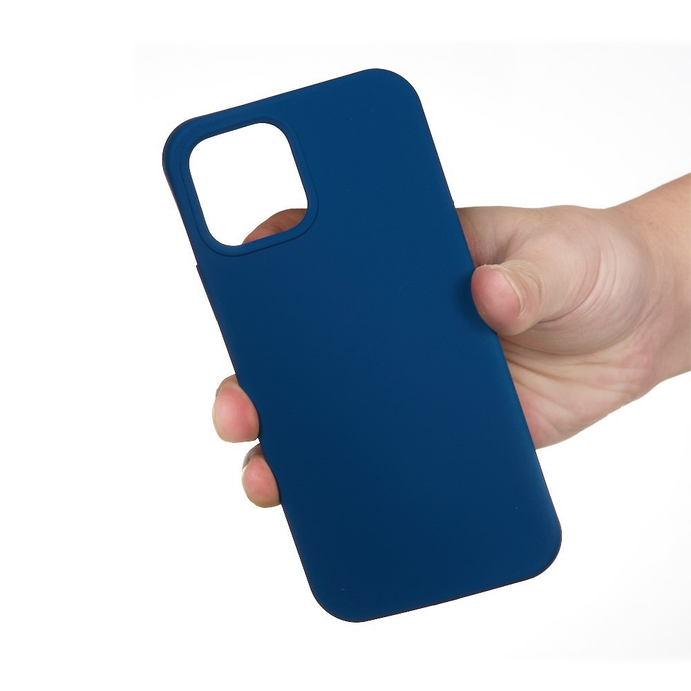Husa protectie Flippy compatibila cu Apple iPhone 13 Liquid Silicone Albastru Inchis
