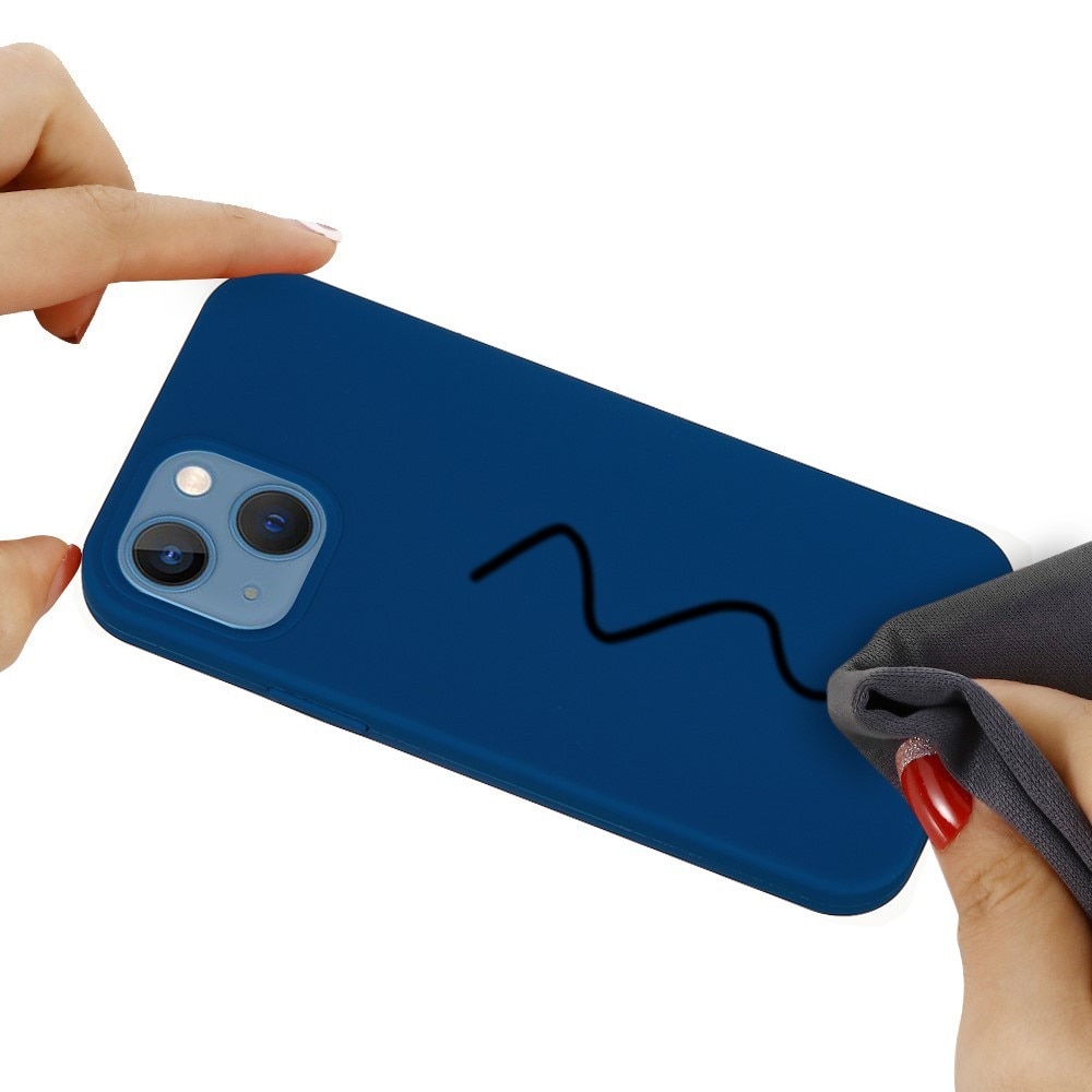 Husa protectie Flippy compatibila cu Apple iPhone 13 Liquid Silicone Albastru Inchis
