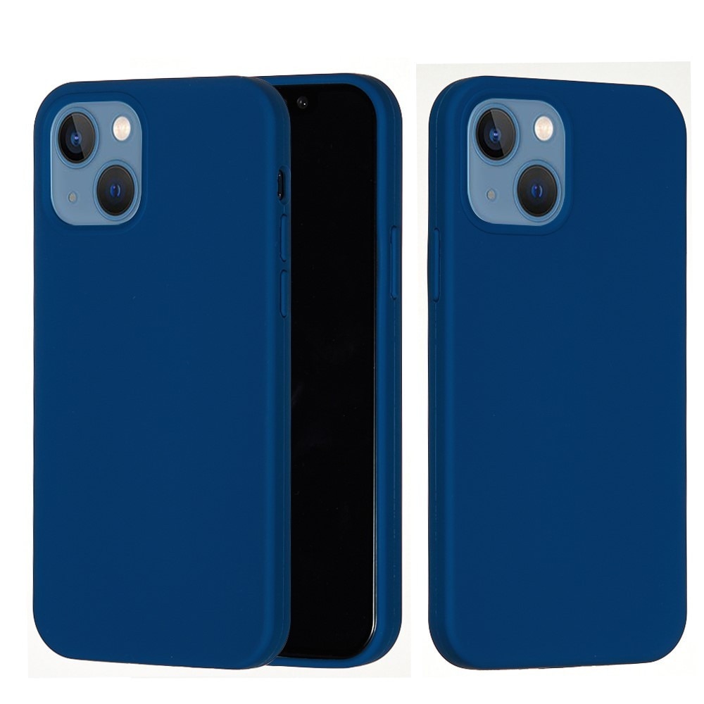 Husa protectie Flippy compatibila cu Apple iPhone 13 Liquid Silicone Albastru Inchis