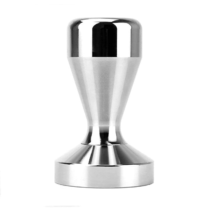 Tamper de cafea din otel inoxidabil, Barista Espresso Tamper 51 mm, Argintiu