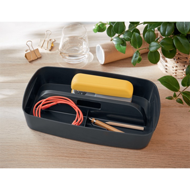 Тава Органайзер, Leitz, С дръжка, Черна