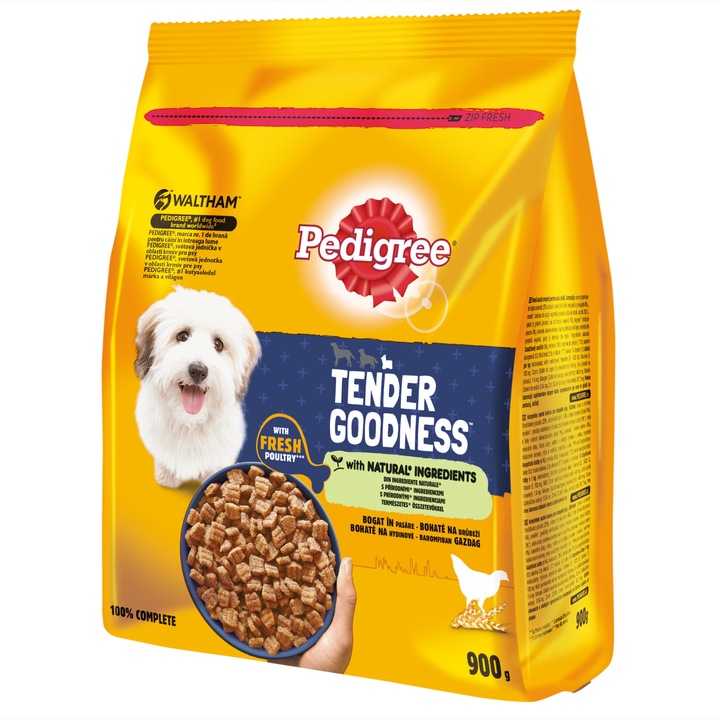 Суха храна за кучета Pedigree Adult Tender Goodness, Птиче месо, 900 г