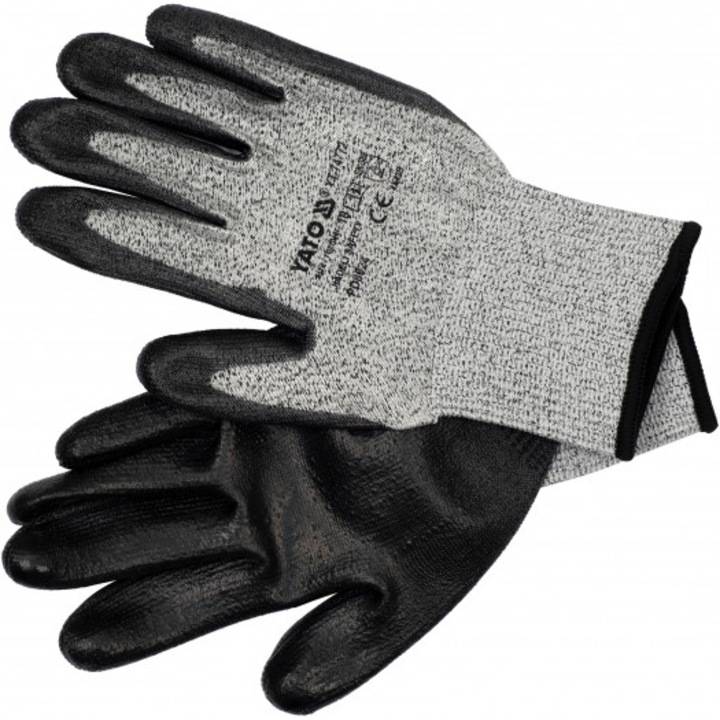 Manusi de protectie negre, marimea 10 YT-74772 YATO