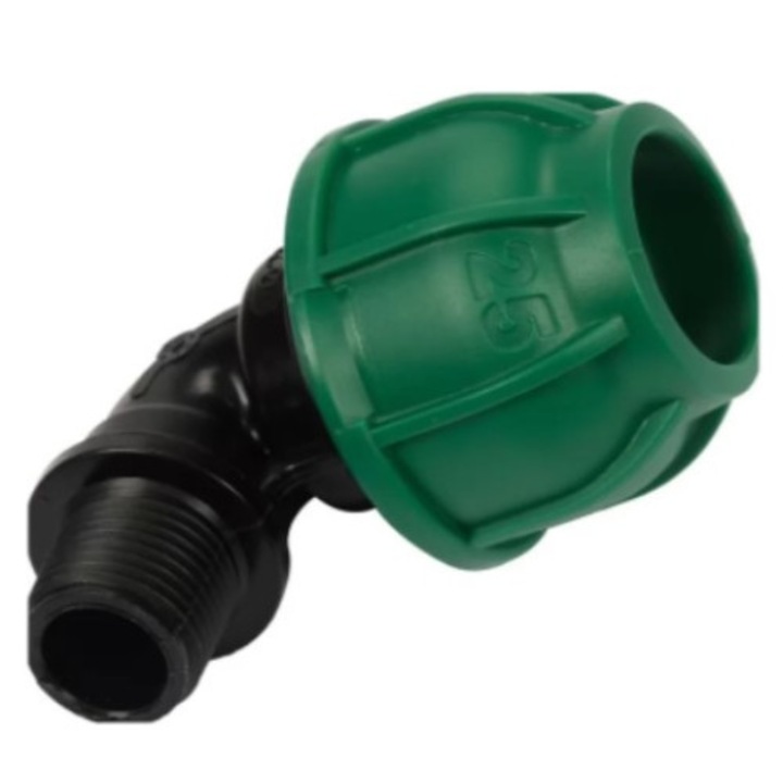 Конектор за PP тръби, 90 градуса, размер 25 mm x 1/2", налягане 10 BAR 88871 FLO