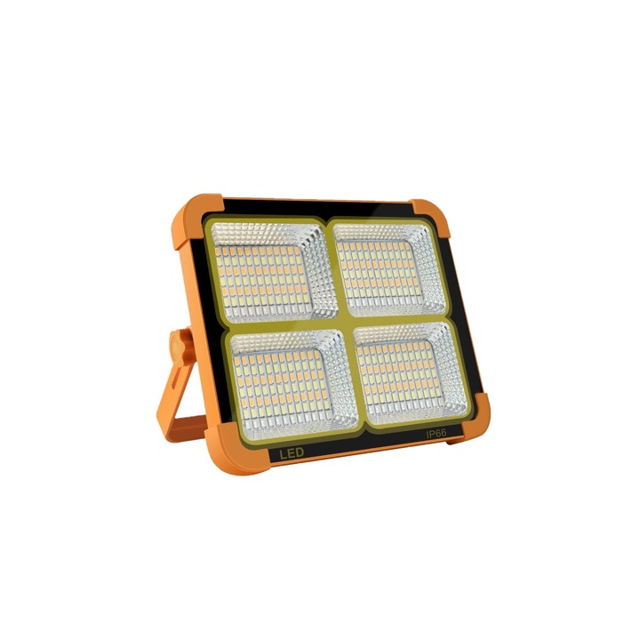 Proiector Led cu Panou Solar incorporat, 3 moduri de lumina si Functie Stroboscop, SMD-COB, IP66, 6500K, A++, -30C, 50,000h, Lithium, teleMAG