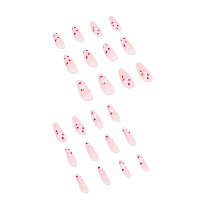 Комплект нокти за притискане, 24 броя, Изкуствени, Квадратен тип, Лепящи се, ABS, 18#, Многоцветен