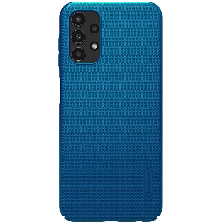 Husa protectie spate din plastic texturat albastru, pentru Galaxy A13 4G- Nillkin Frosted Shield