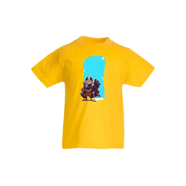 Tricou copii Marvel Avengers Super Heroes Marvel Rocket Racoon 1, Galben