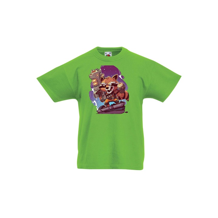 Tricou copii Marvel Avengers Super Heroes Marvel Rocket Racoon 2, Verde menta