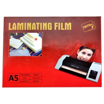 Folie laminare OK Film A5, 100 microni, lucioasa, 100 buc/top Folie laminare OK Film A5, 100 microni, lucioasa, 100 buc/top