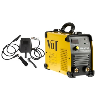 Invertor de sudura industrial Velt MMA 250, 250 A, 230 V, electrod 5 mm + accesorii Invertor de sudura industrial Velt MMA 250, 250 A, 230 V, electrod 5 mm + accesorii