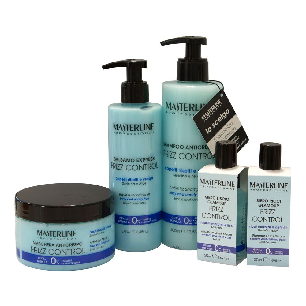 Pachet Promo Set Cadou MasterLine Frizz Control: Sampon 400ml+Masca par 250ml+Balsam 250ml+Ser Bucle Accentuate 50ml+Ser Par intins 50ml