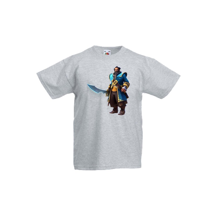 Детска Тениска DOTA 2 подарък геймър gamer gamer girl RPG MOBA Blizzard Steam Kunkka, Светлосив меланж